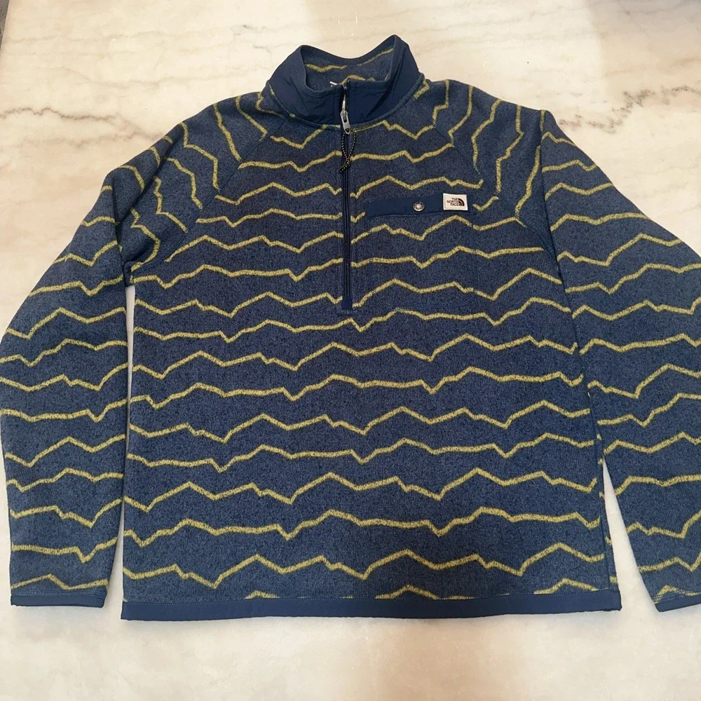 The North‎ Face Men's Novelty Gordon Lions 1/4 Zip Pull Over Size M Blue